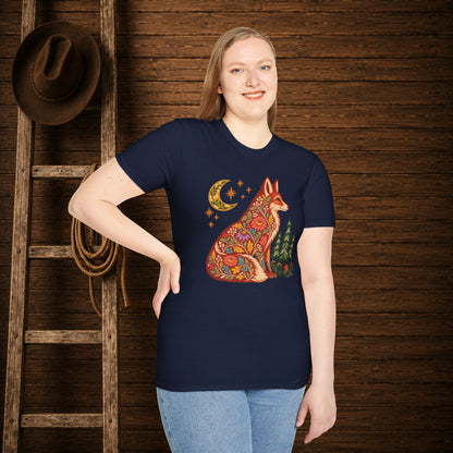 Fall Bloom Fox  Adult Size T-Shirt