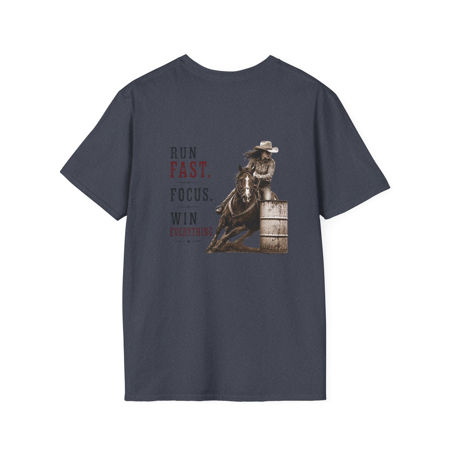 Run Focus Win Cowgirl  (Back) T-Shirt