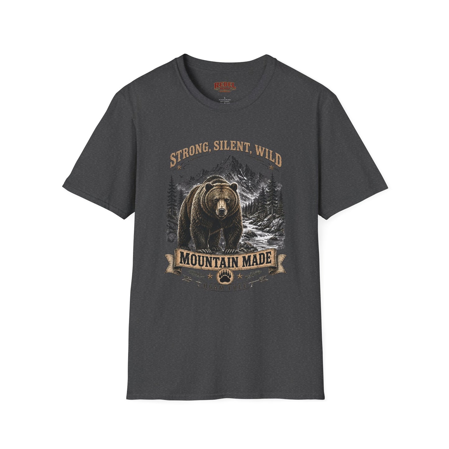 Strong Silent Wild Bear  Adult Size T-Shirt