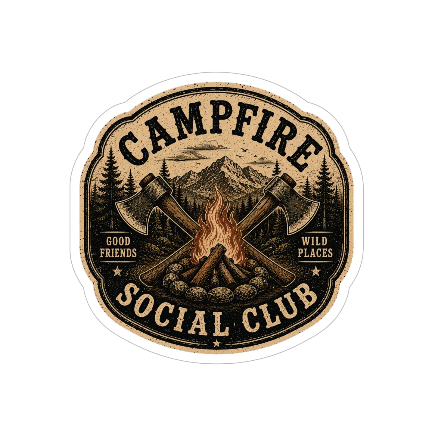 Campfire Social Club  Transparent Outdoor Vinyl