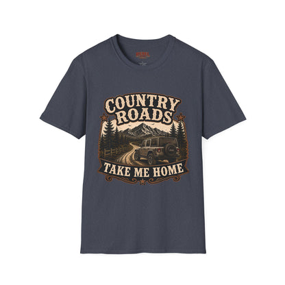 Country Roads Jeep  Adult Size T-Shirt