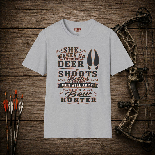 She's A Bow Hunter  Adult Size T-Shirt