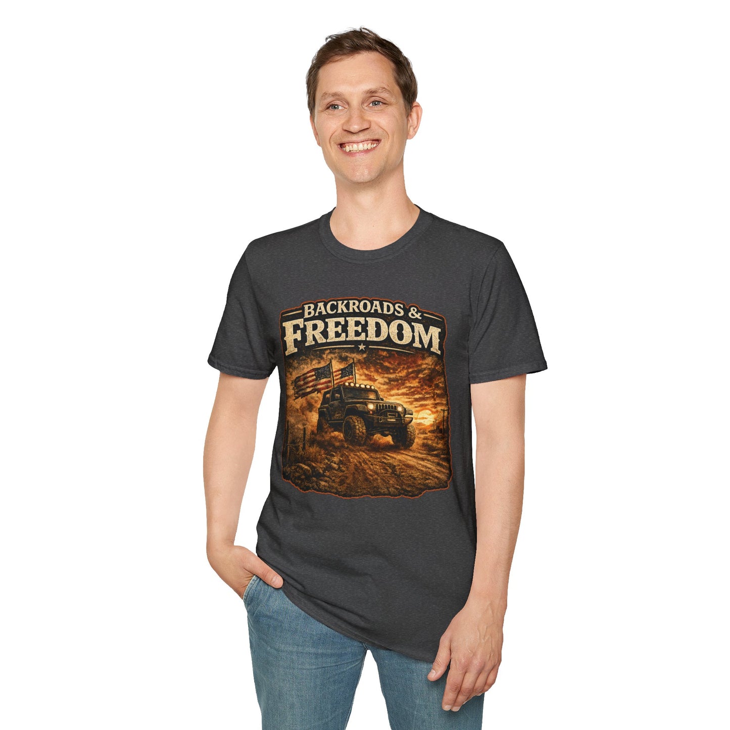 Backroads & Freedom  Adult Size T-Shirt