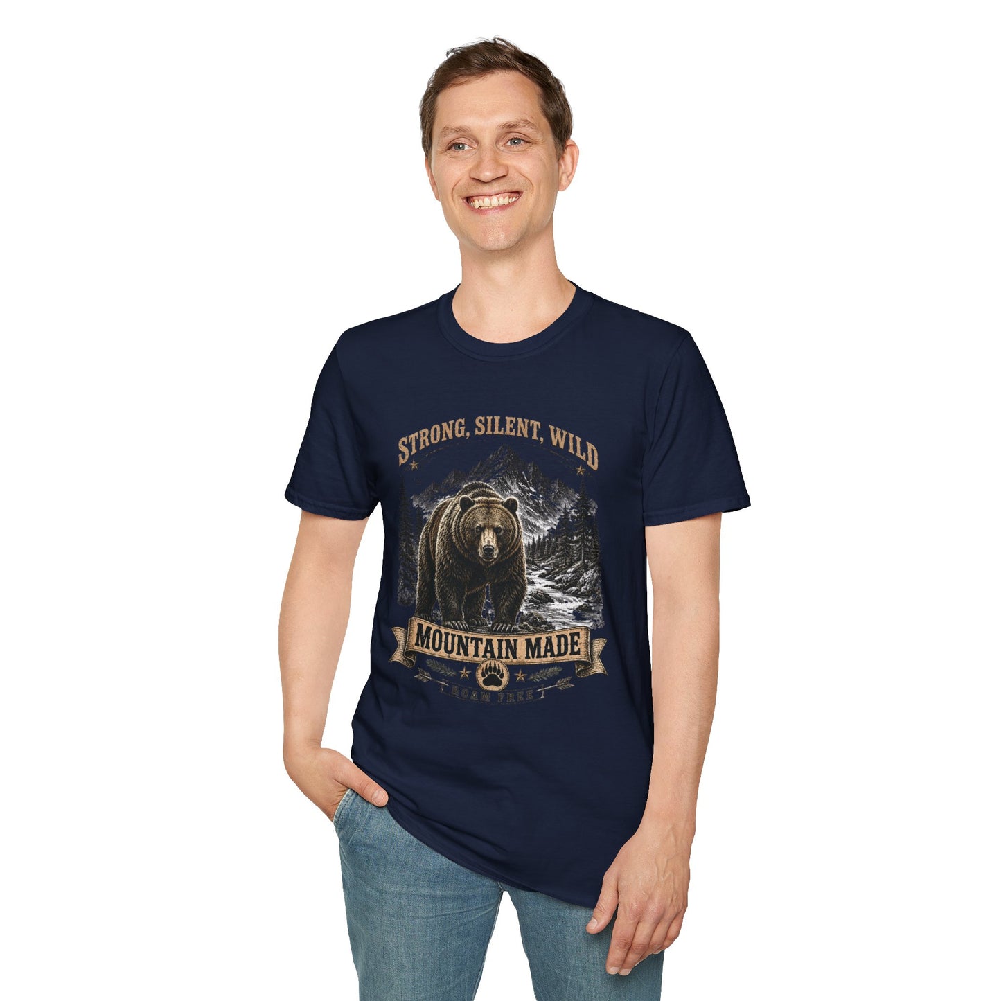 Strong Silent Wild Bear  Adult Size T-Shirt