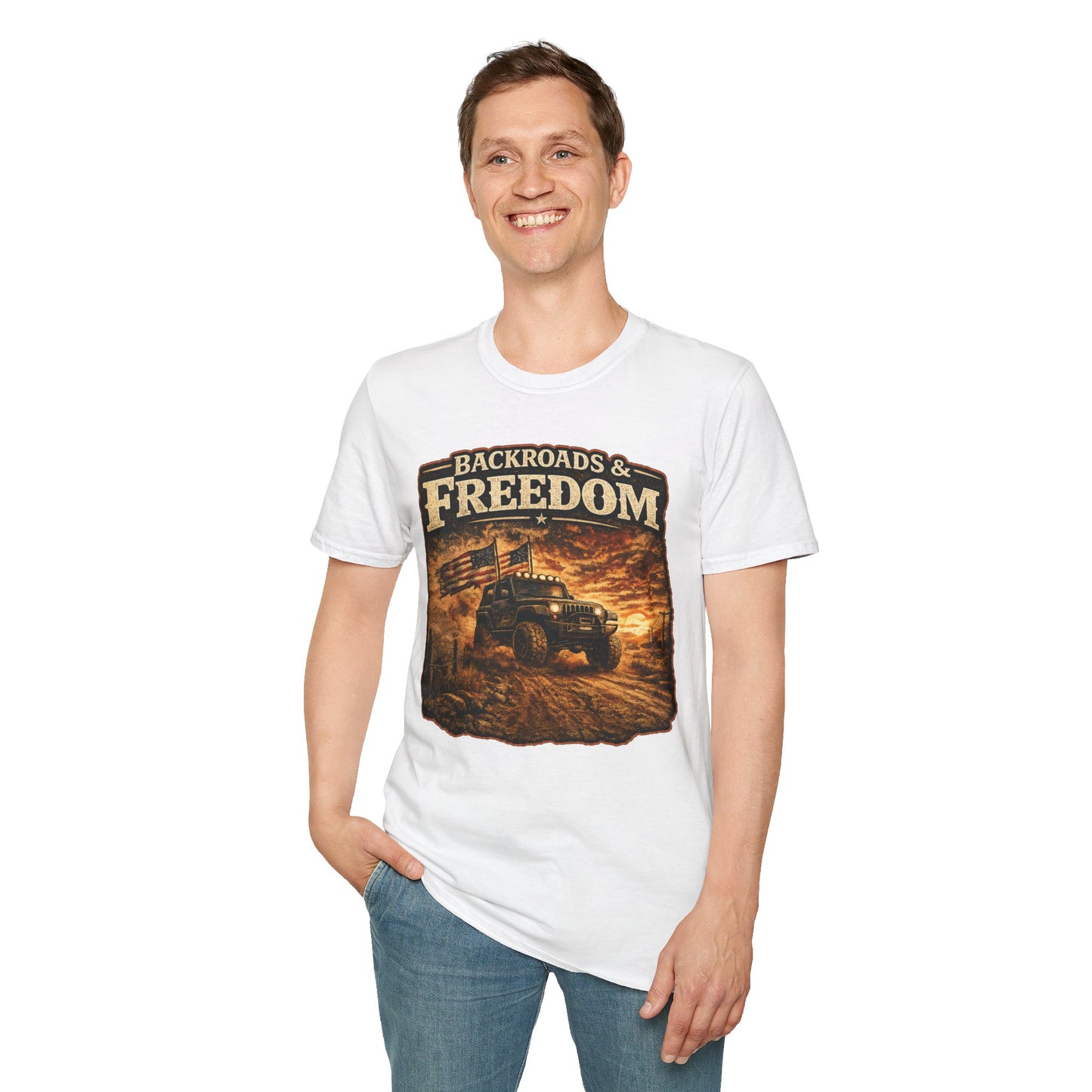 Backroads & Freedom  Adult Size T-Shirt
