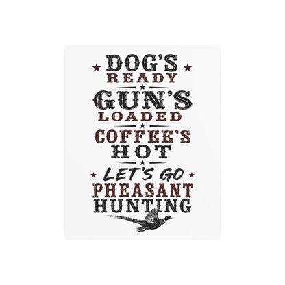 Dog Gun Pheasant  Metal Art Sign