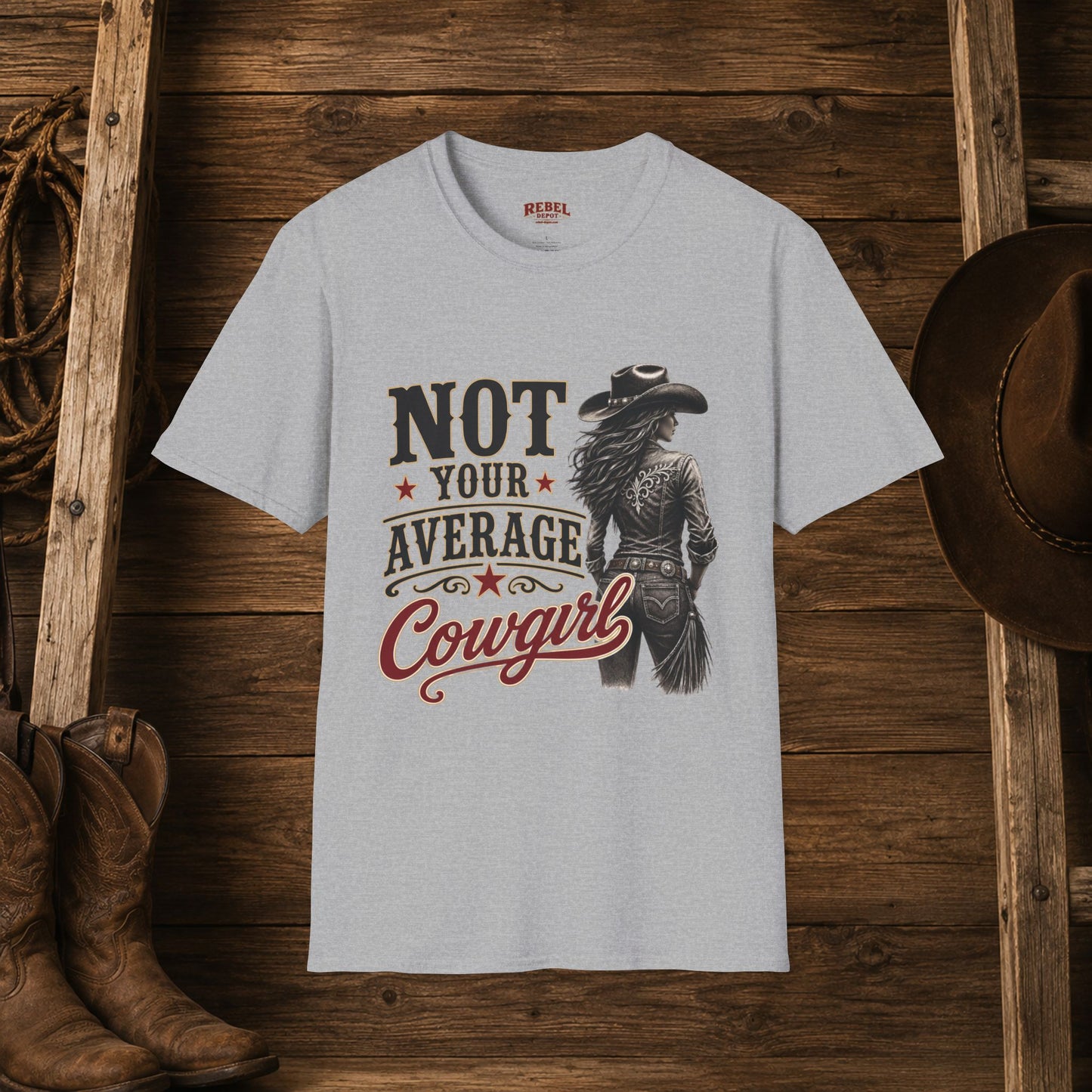 Not Average Cowgirl (Front)   Adult T-Shirt
