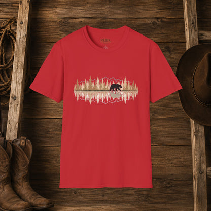 Bear Reflection   Adult Size T-Shirt