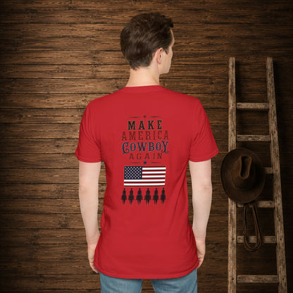Make America Cowboy Again (Back)  Adult T-Shirt