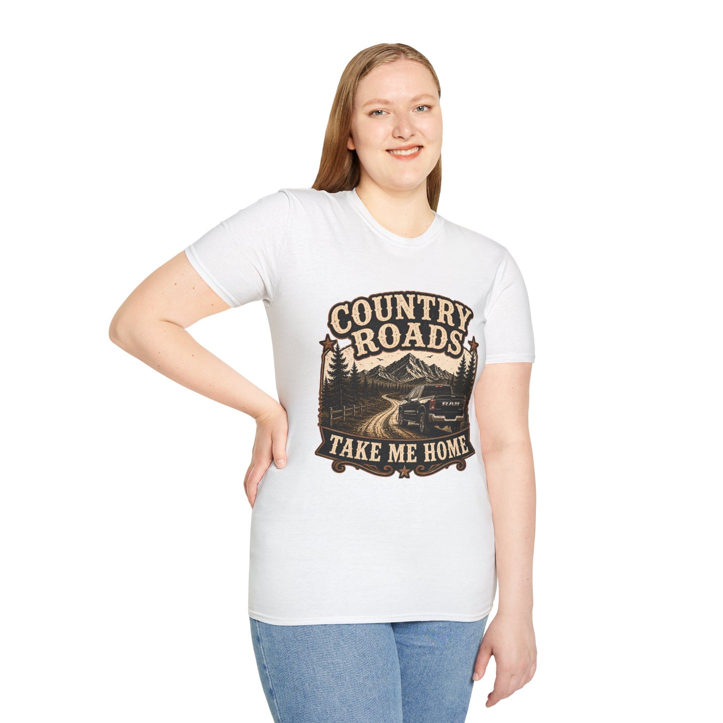 Country Roads Ram  Adult Size T-Shirt