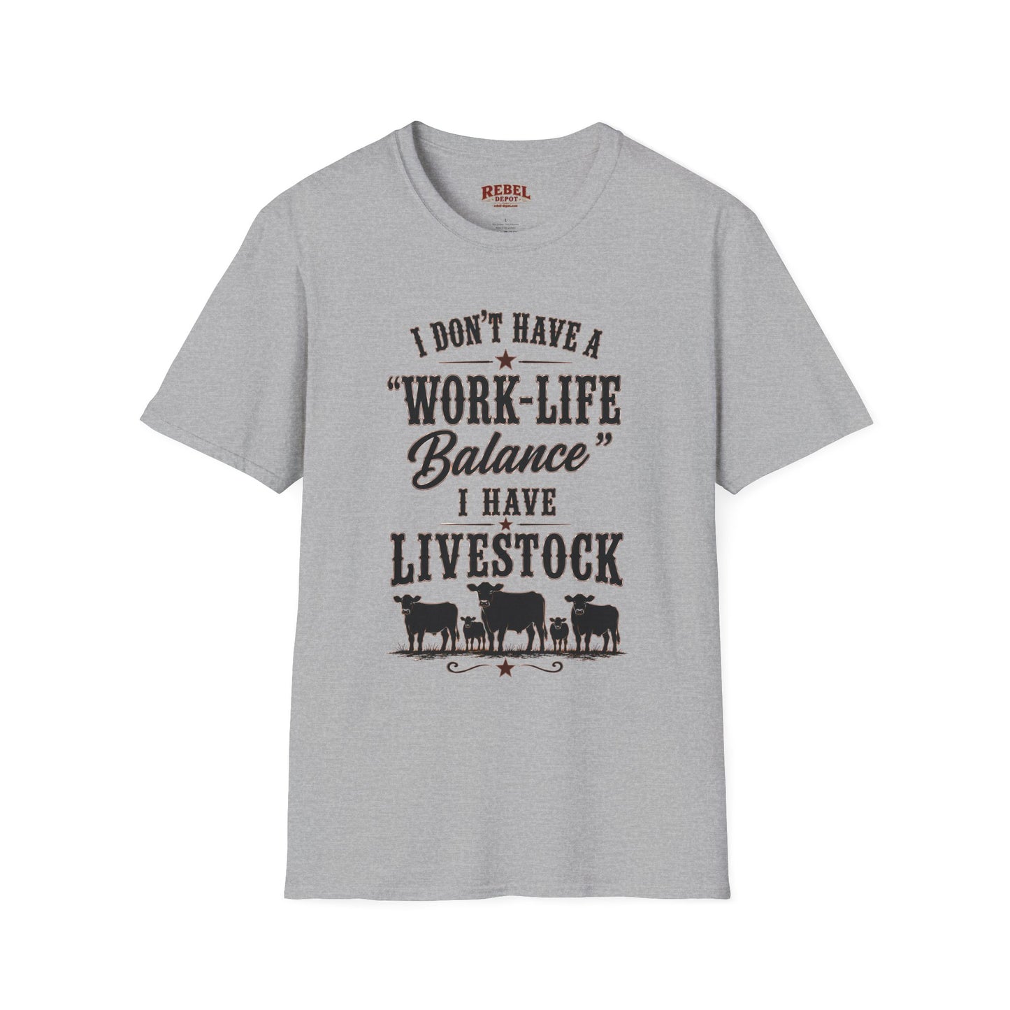 Livestock Work Life Balance   Adult Size T-Shirt