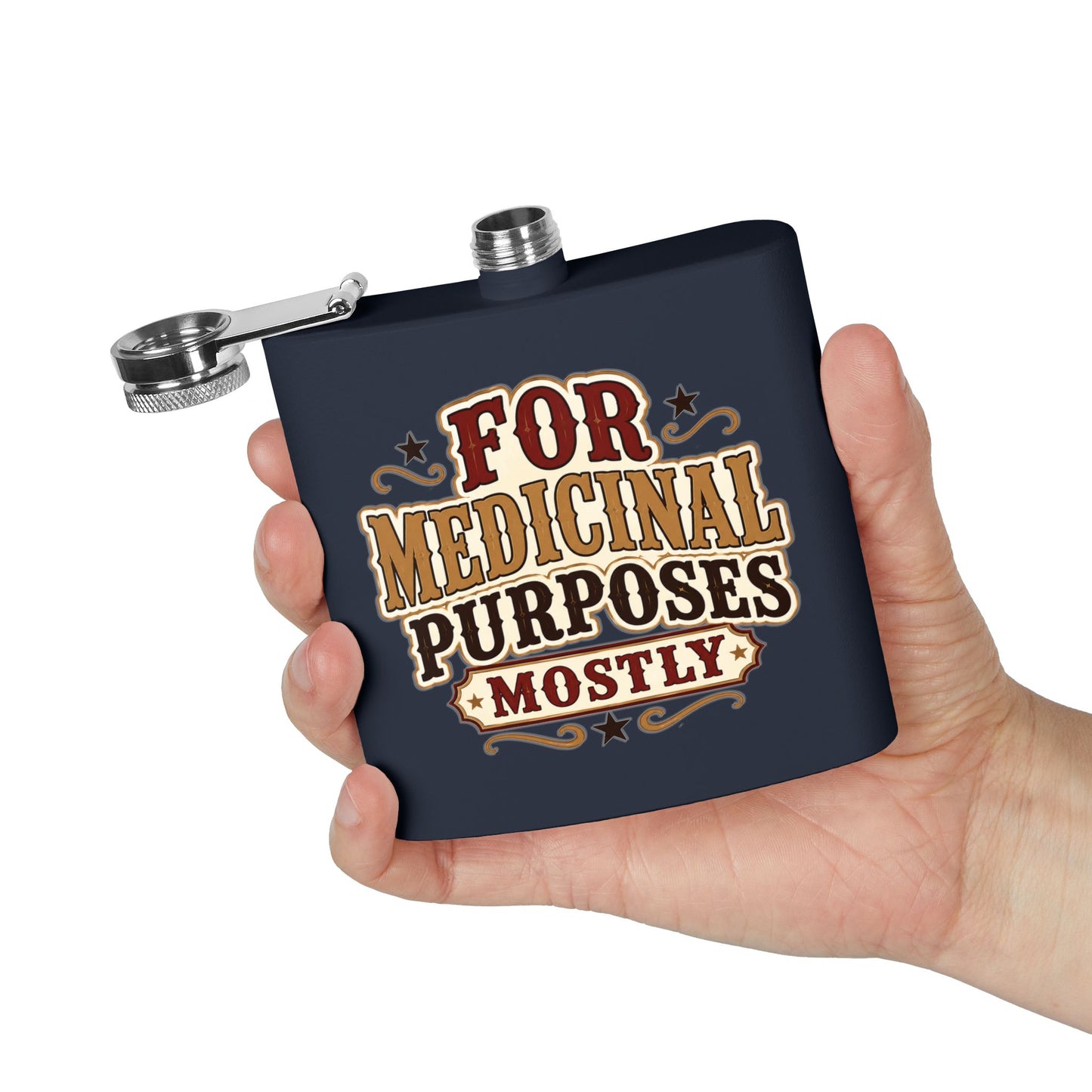Medicinal Purposes   Stainless Steel Flask, 6oz
