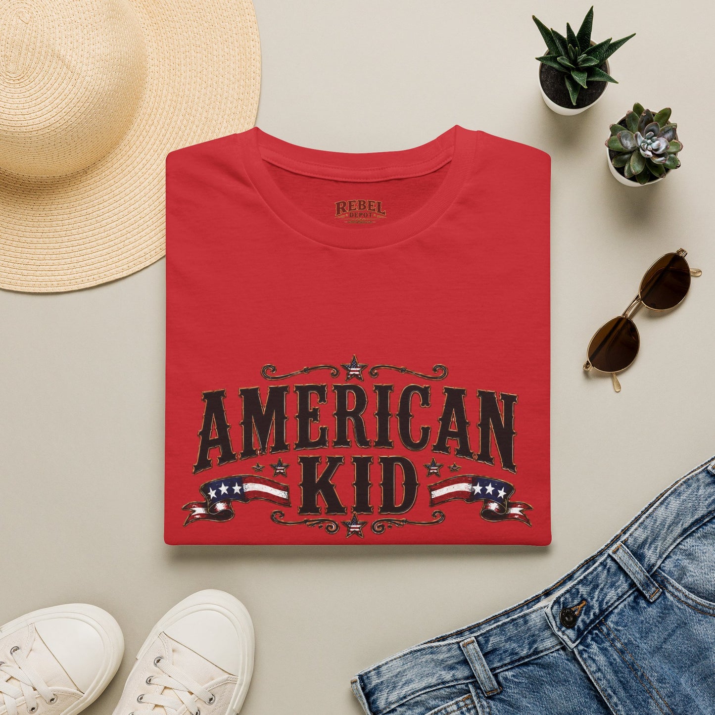 American Kid Patriot  Adult Size T-Shirt
