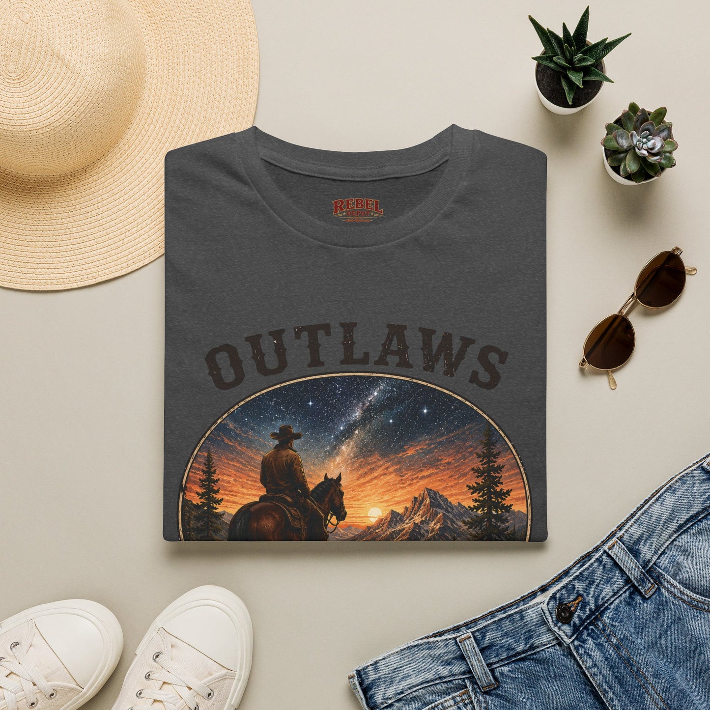 Outlaws Ride Wild   Adult Size T-Shirt