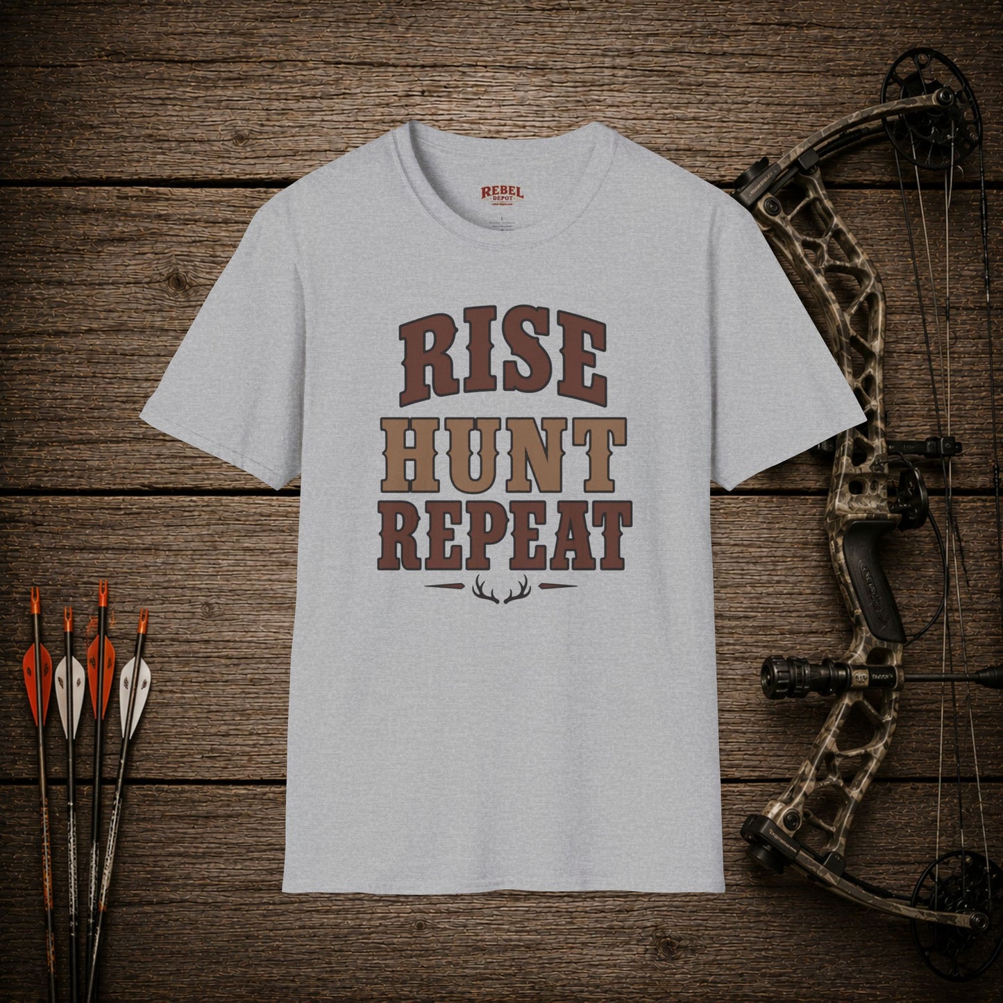 Rise Hunt Repeat  Adult T-Shirt