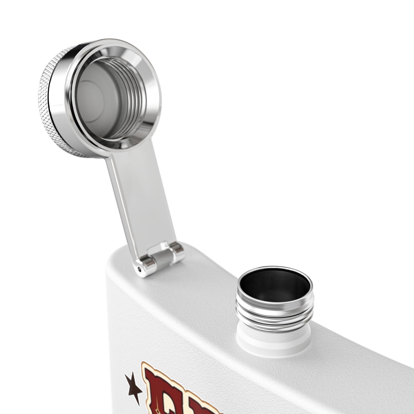 Fire Stars Flask   Stainless Steel Flask, 6oz