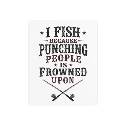 Fish Punching Frowned Upon   Metal Art Sign