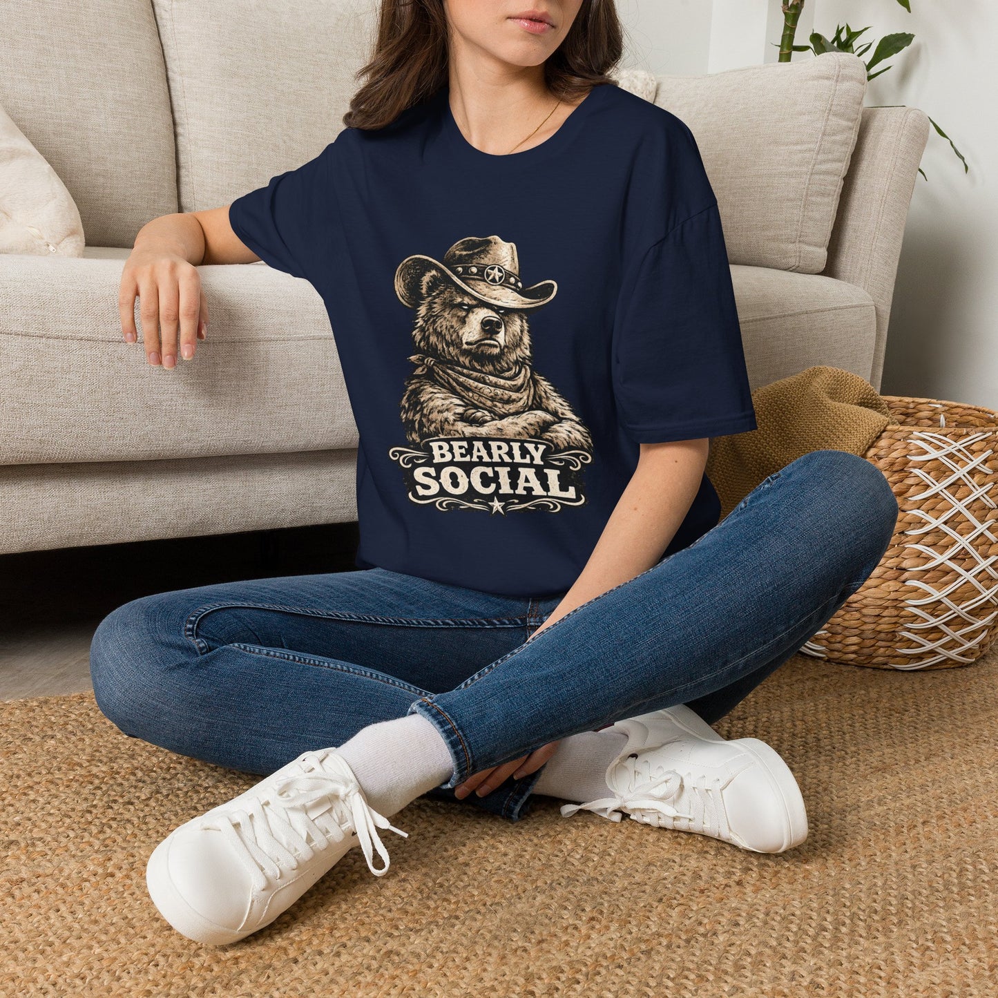 Bearly Social Cowboy T-Shirt