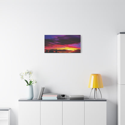 Farm Sunset Matte Canvas Art