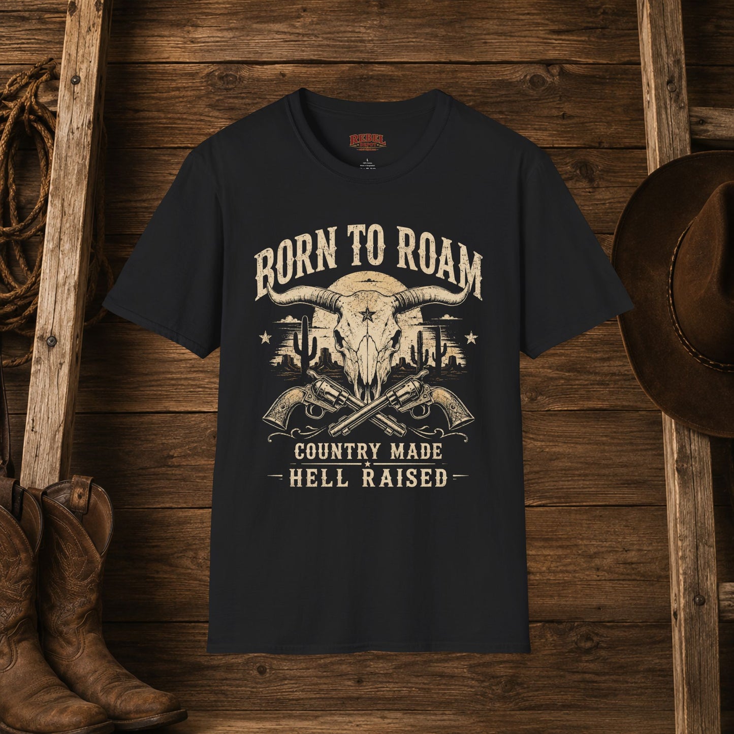 Born to Roam Cowboy  Adult T-Shirt