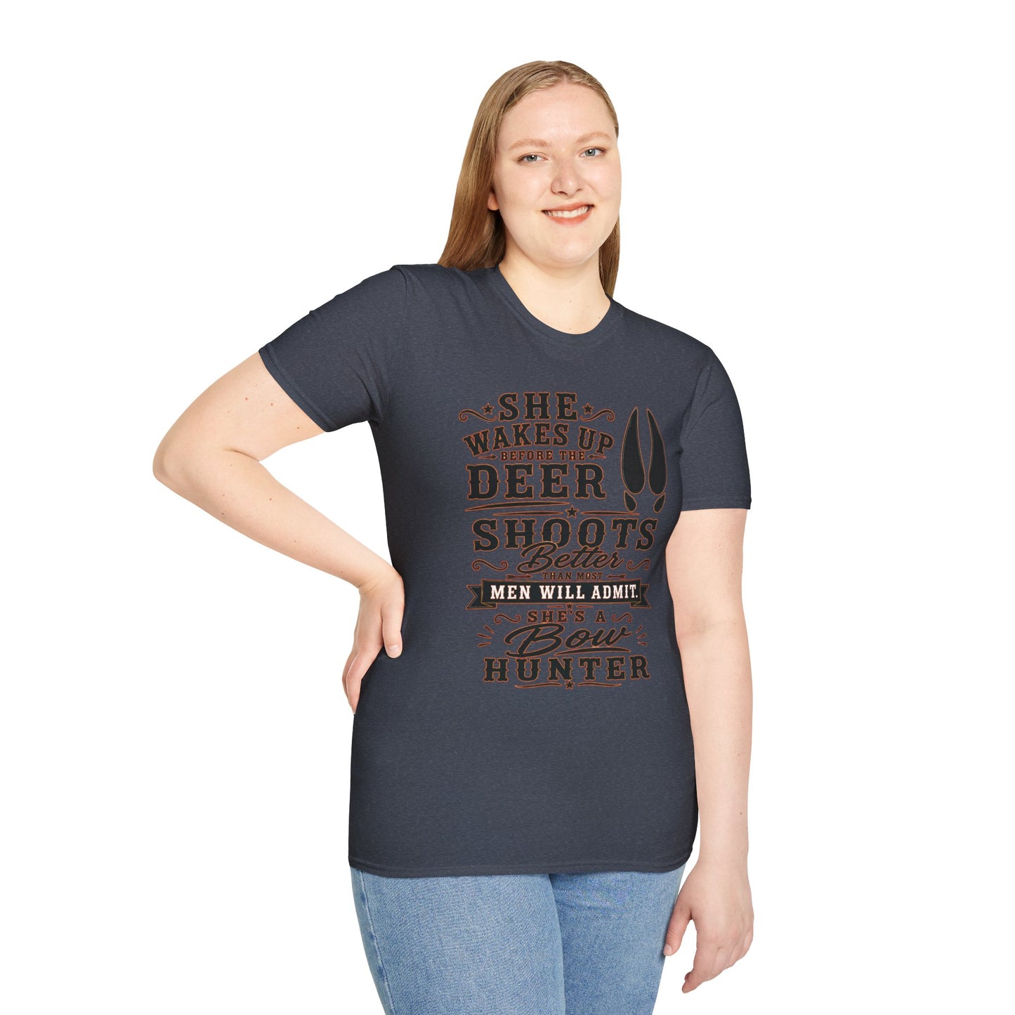 She's A Bow Hunter  Adult Size T-Shirt