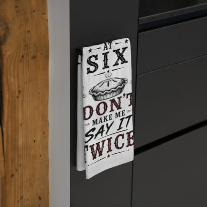 Supper's At 6  Kitchen Tea Towel