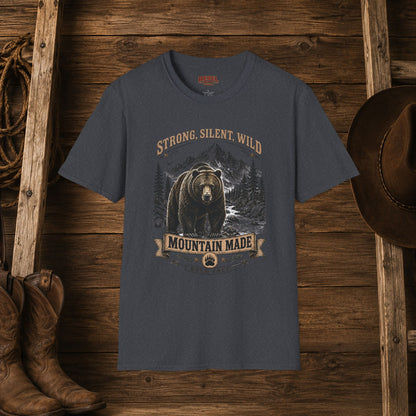 Strong Silent Wild Bear  Adult Size T-Shirt