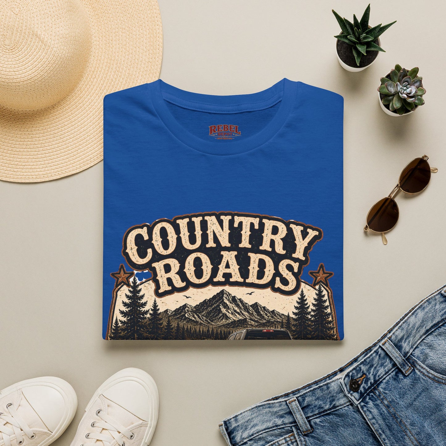 Country Roads Ram  Adult Size T-Shirt