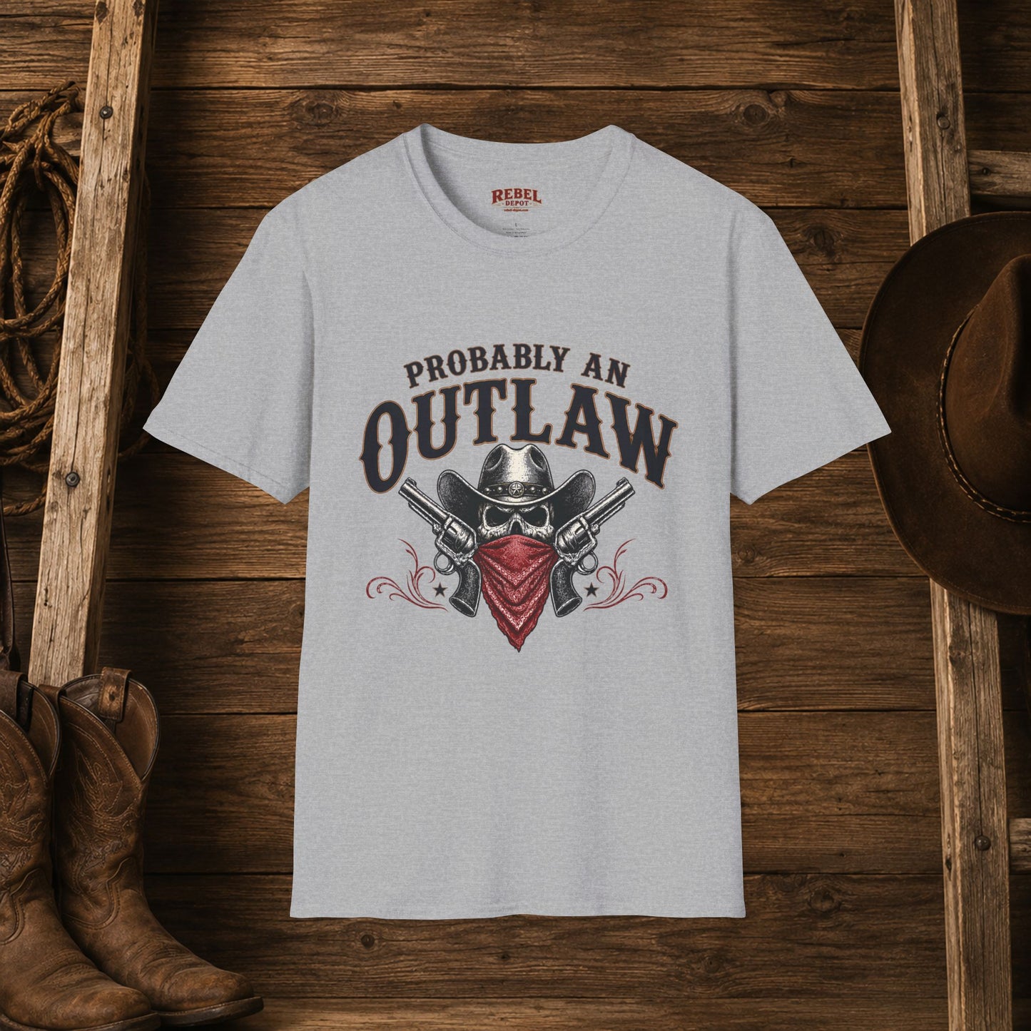 Probably An Outlaw Cowboy  Adult T-Shirt