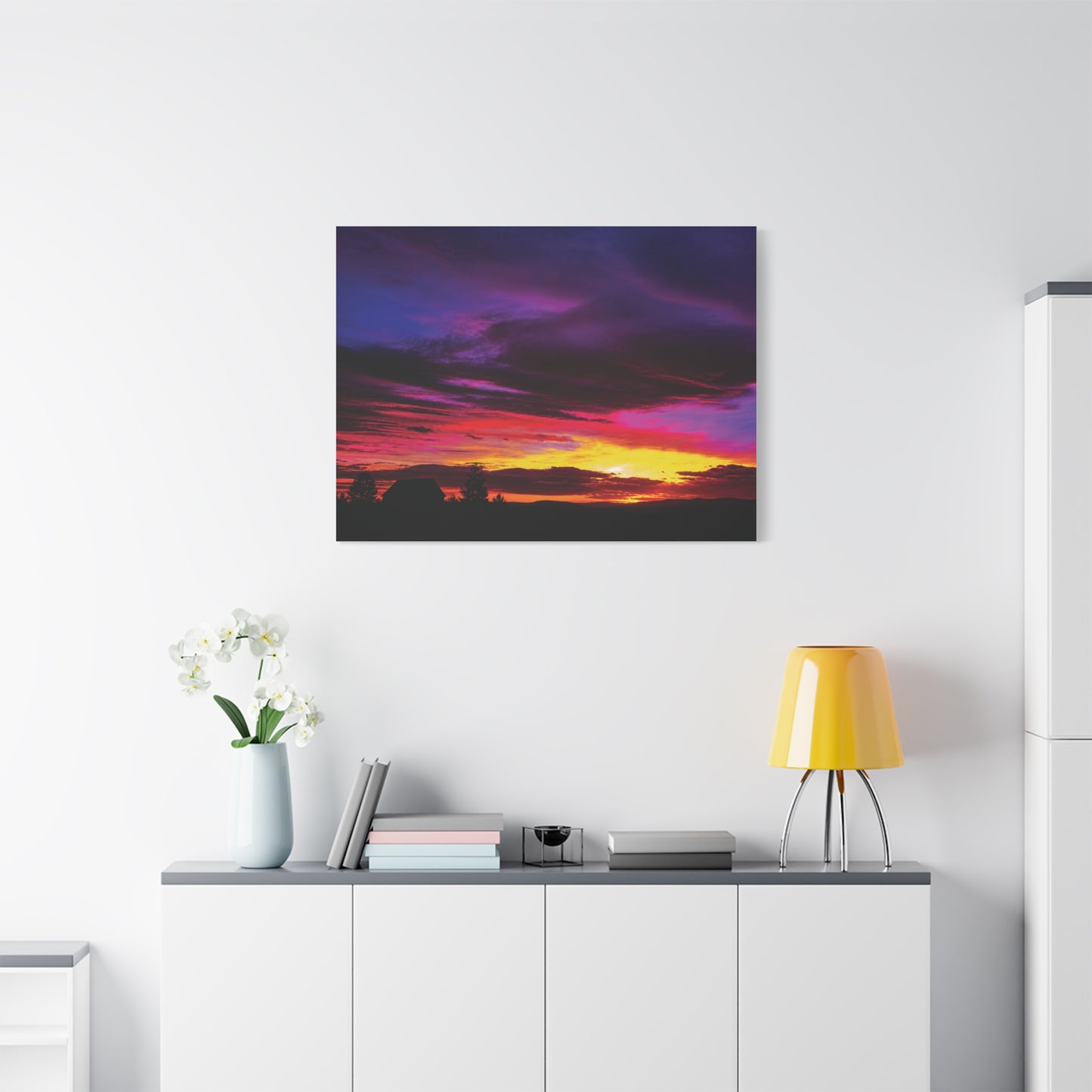 Farm Sunset Matte Canvas Art
