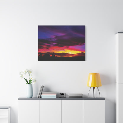 Farm Sunset Matte Canvas Art