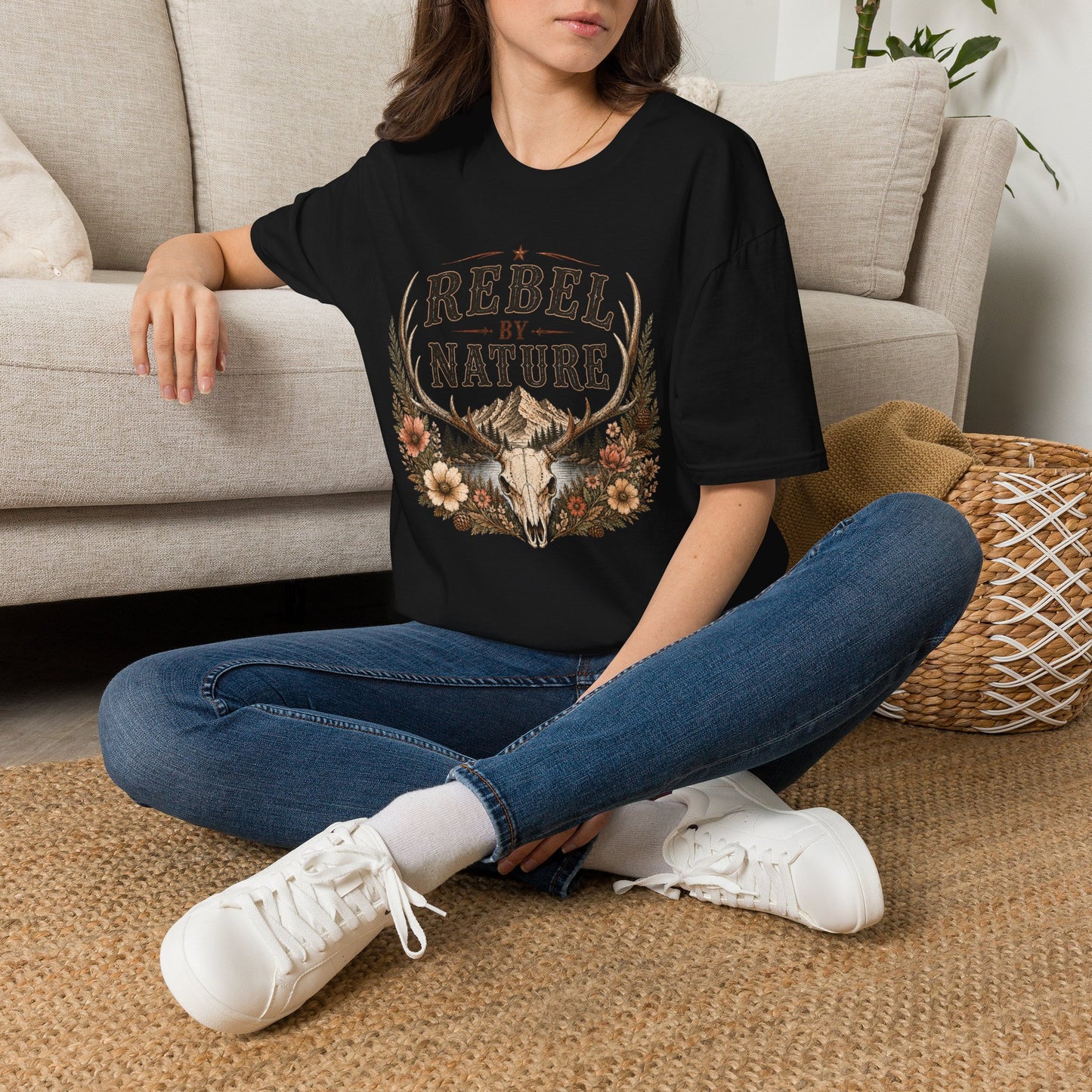 Rebel By Nature  Adult T-Shirt