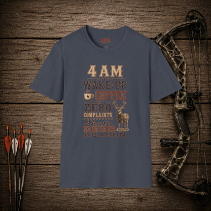4am Deer Season  Adult Size T-Shirt