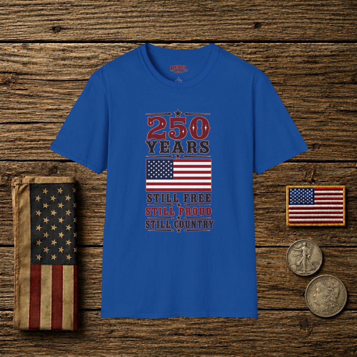 250 Years Free  Adult Size T-Shirt