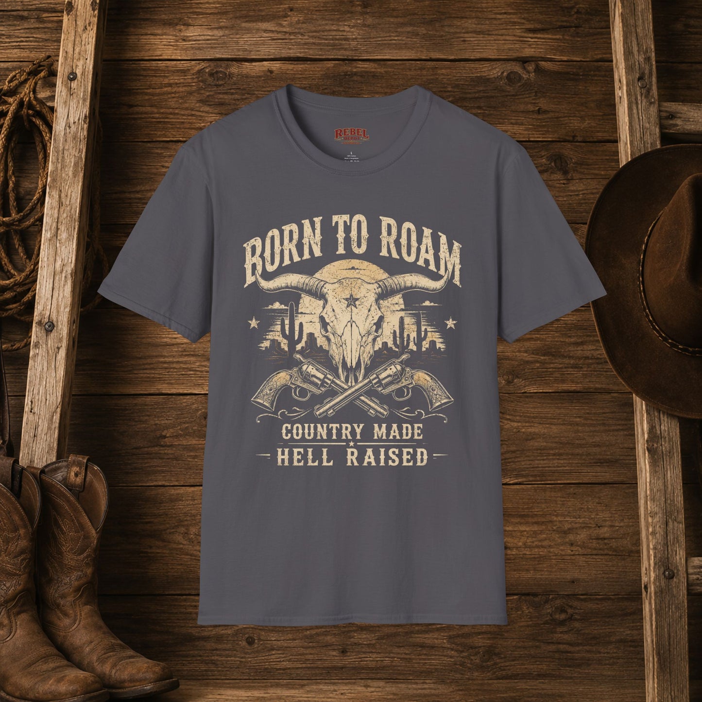 Born to Roam Cowboy  Adult T-Shirt