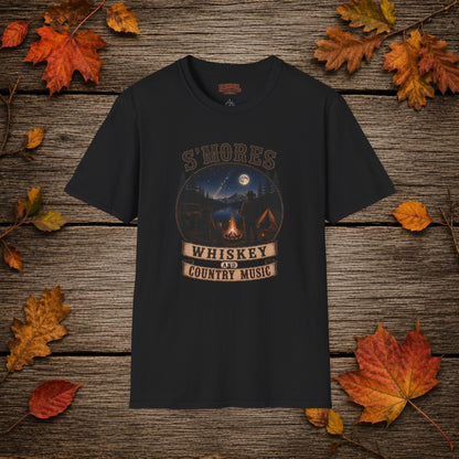 Smores Whiskey and Music   Adult Size T-Shirt