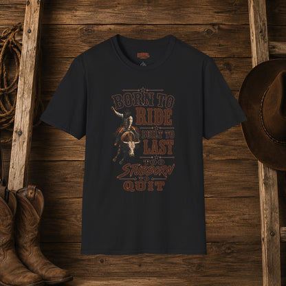 Born To Ride Bullrider  Adult T-Shirt