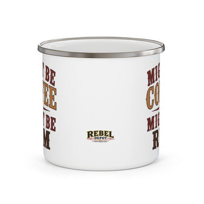 Coffee or Rum  Enamel Camping Mug
