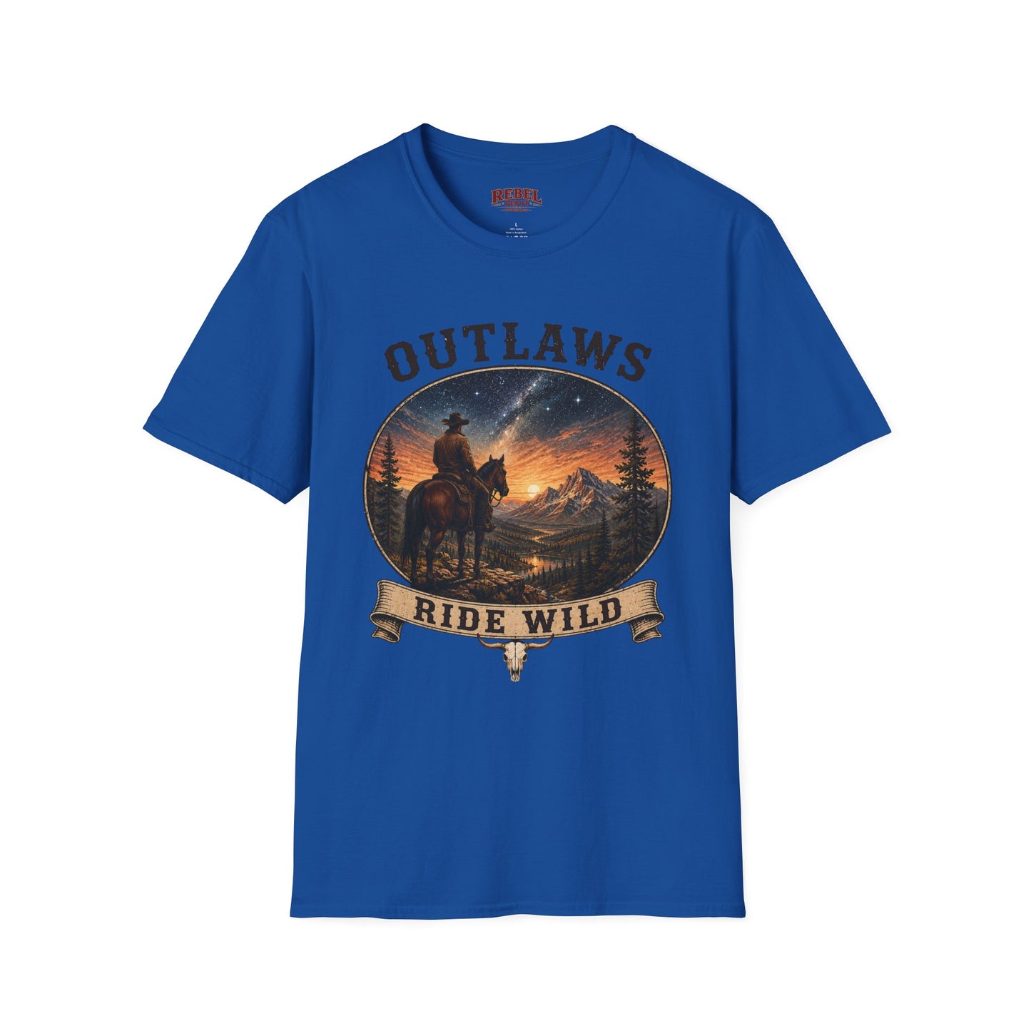 Outlaws Ride Wild   Adult Size T-Shirt