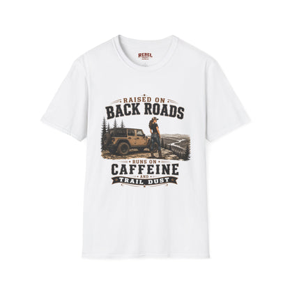 Backroads Caffeine Dust   Adult Size T-Shirt