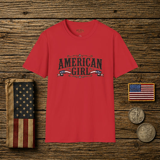 American Girl Patriot  Adult Size T-Shirt