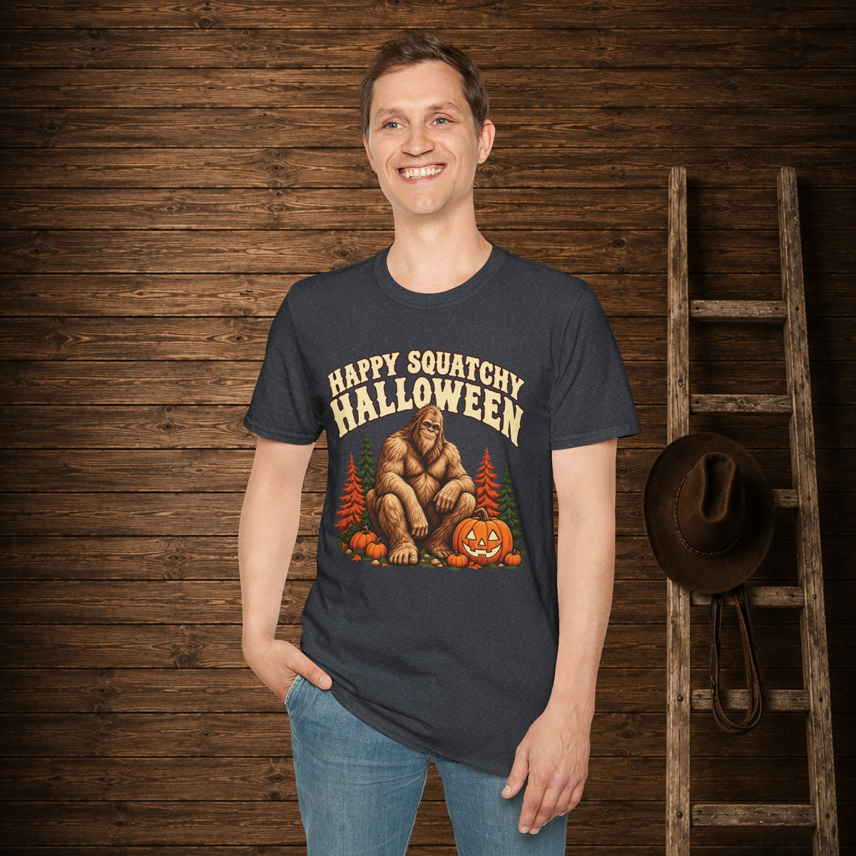 Squatchy Halloween   Adult Size T-Shirt