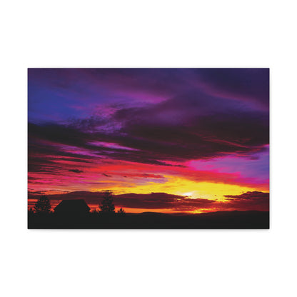 Farm Sunset Matte Canvas Art