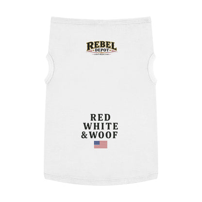 Red White Woof  Pet Tank Top