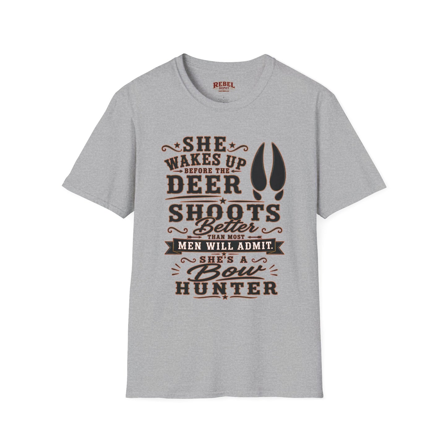 She's A Bow Hunter  Adult Size T-Shirt