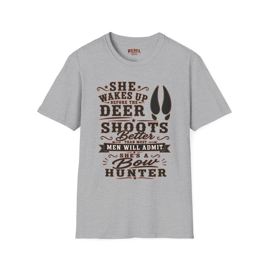 She's A Bow Hunter  Adult Size T-Shirt
