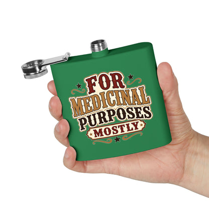 Medicinal Purposes   Stainless Steel Flask, 6oz