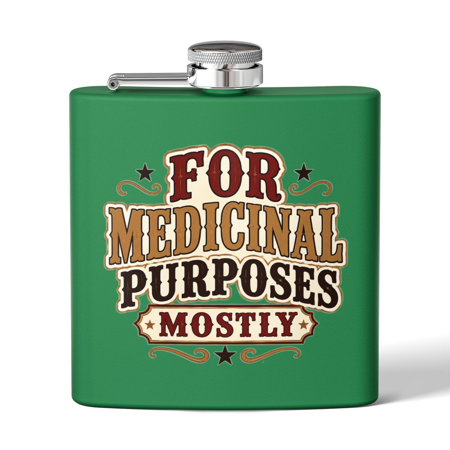 Medicinal Purposes   Stainless Steel Flask, 6oz