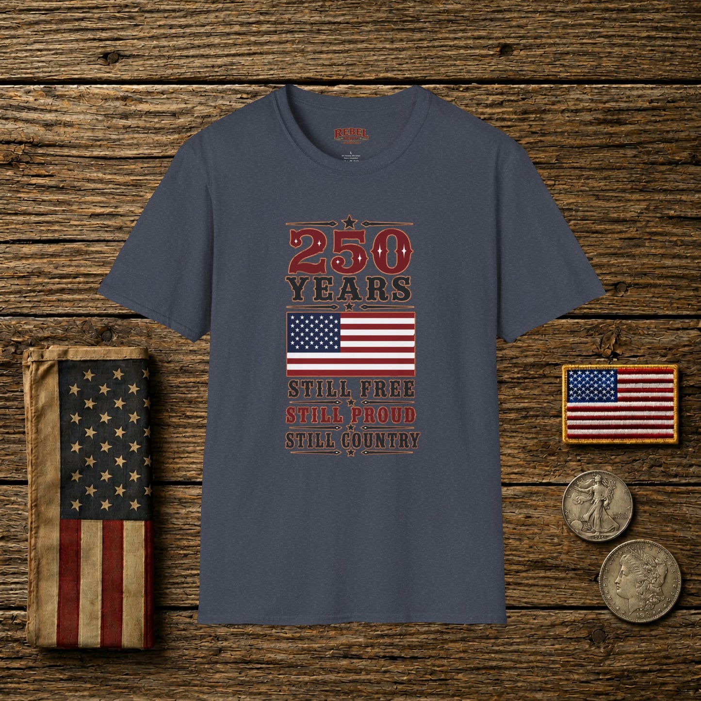 250 Years Free  Adult Size T-Shirt