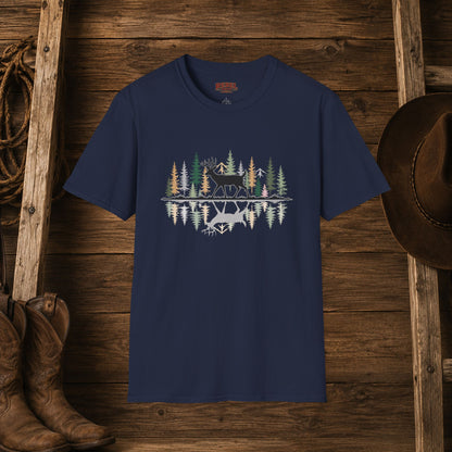 Morning Reflection Buck   Adult Size T-Shirt